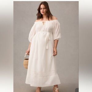 Anthropologie White Off-Shoulder Dress